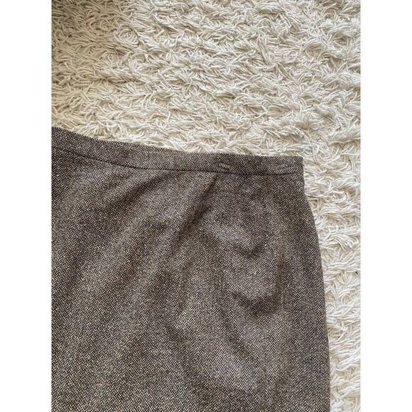 Laura Clement Collection Skirt Tweed Brown Wool Pencil 14 Mid Length Straight - Picture 5 of 9